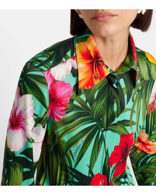 Dolce & Gabbana Green Floral Shirt
