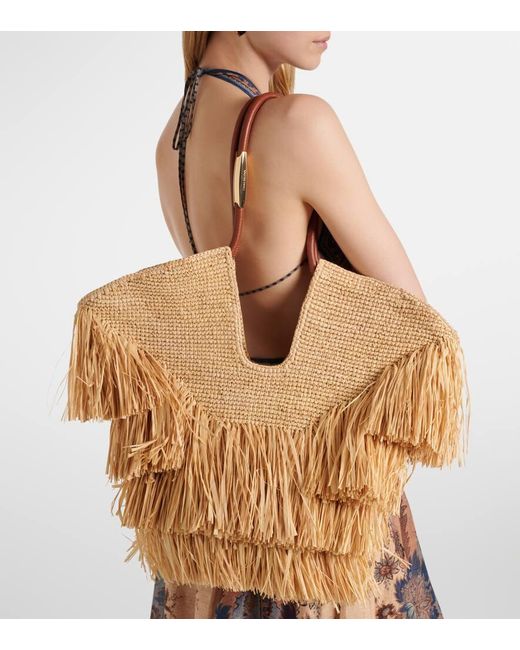 Zimmermann Natural Goldentime Medium Raffia Tote Bag