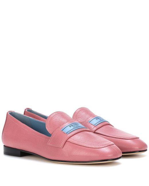 Prada Pink Leather Loafers