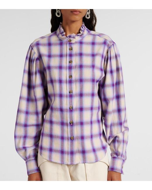 Isabel Marant Purple Checked Cotton Shirt