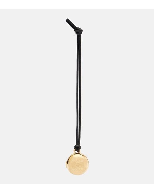 Loewe White Pebble-Plated Leather Bag Charm