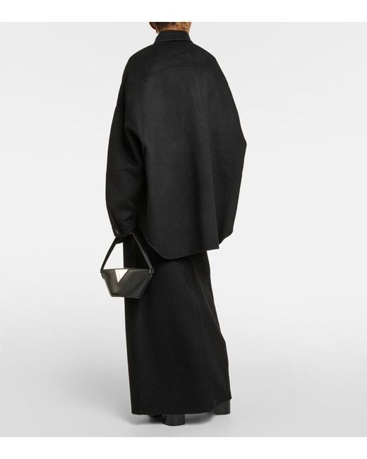 Frankie Shop Black Dallas Wool-Blend Shirt Jacket