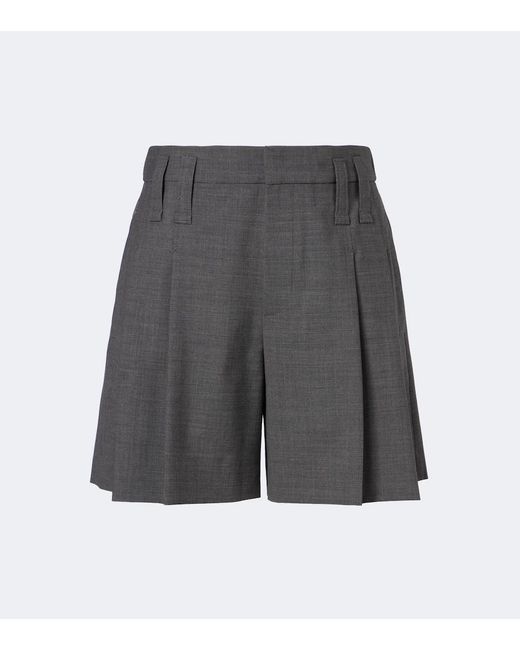 Brunello Cucinelli Gray Wool-Blend Shorts