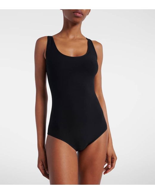 Magda Butrym Black Scalloped Open-Back Bodysuit