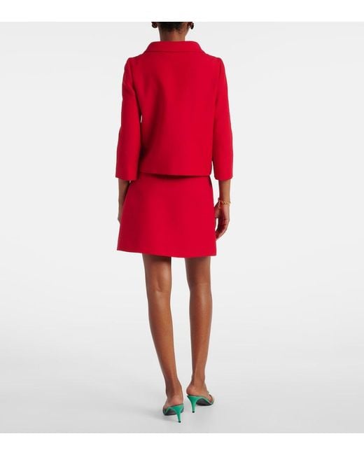 Valentino Red Crepe Couture Embellished Blazer