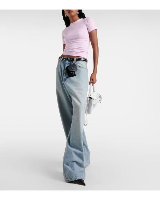 Balenciaga Pink Printed Cotton Jersey T-Shirt