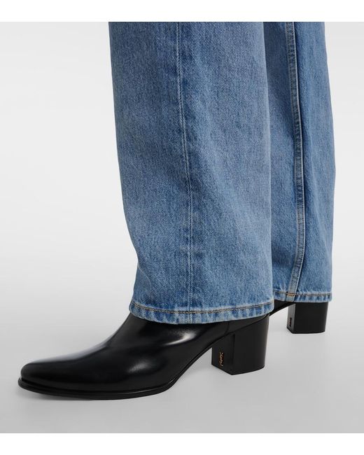 Saint Laurent Black Jill 60 Leather Ankle Boots
