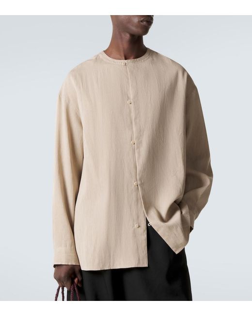 Jacquemus Natural Pastro Herringbone Linen-Blend Shirt for men