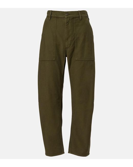Polo Ralph Lauren Green Cotton Barrel-Leg Pants