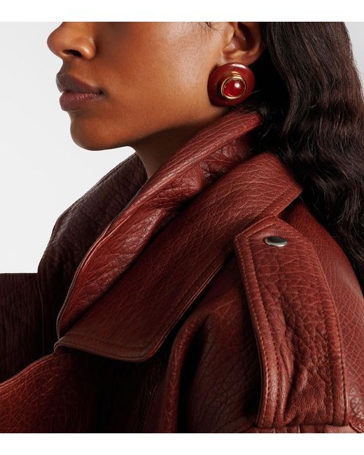 Jennifer Behr Red Embellished Earrings