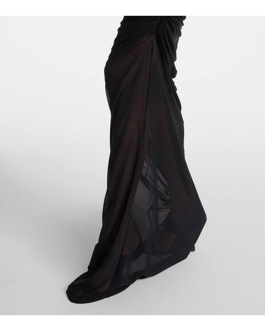 Jean Paul Gaultier Black Embroidered Mesh Maxi Dress