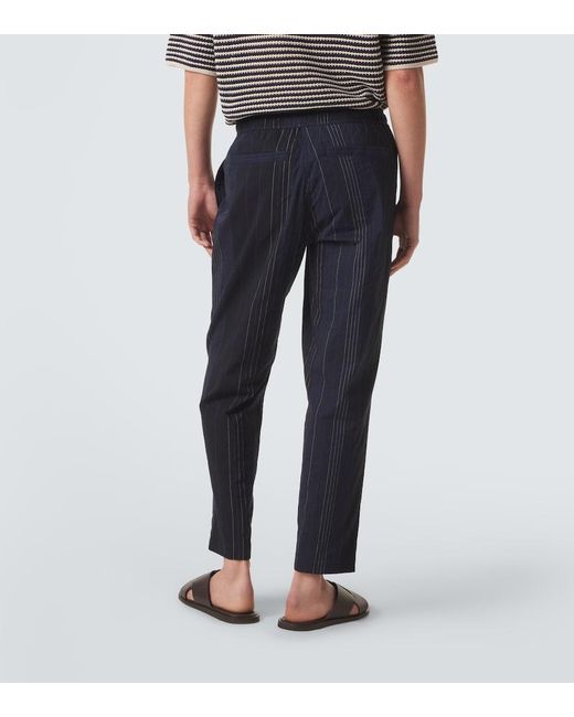 Orlebar Brown Blue Sonoran Striped Cotton Straight Pants for men