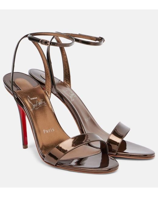 Christian Louboutin Brown Sandalen Miss Z 100 Aus Metallic-Leder