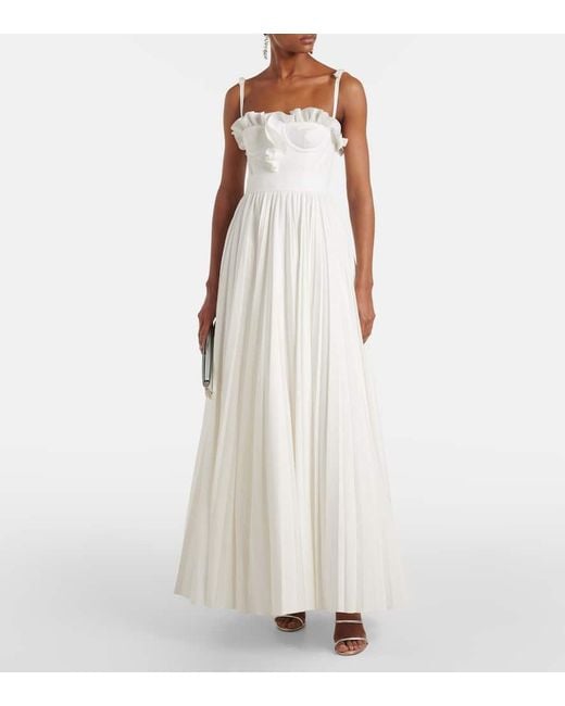 Giambattista Valli White Ruffled Cotton Maxi Dress