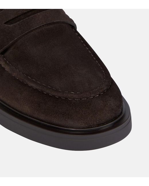 Gianvito Rossi Black Harris Shearling-Lined Suede Loafers