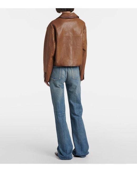 Dorothee Schumacher Brown Cropped Leather Jacket