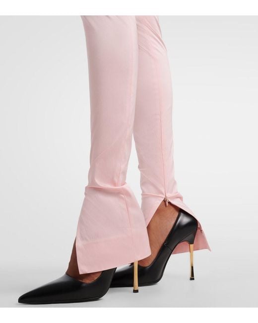 Gucci Pink Silk-Blend Faille Leggings