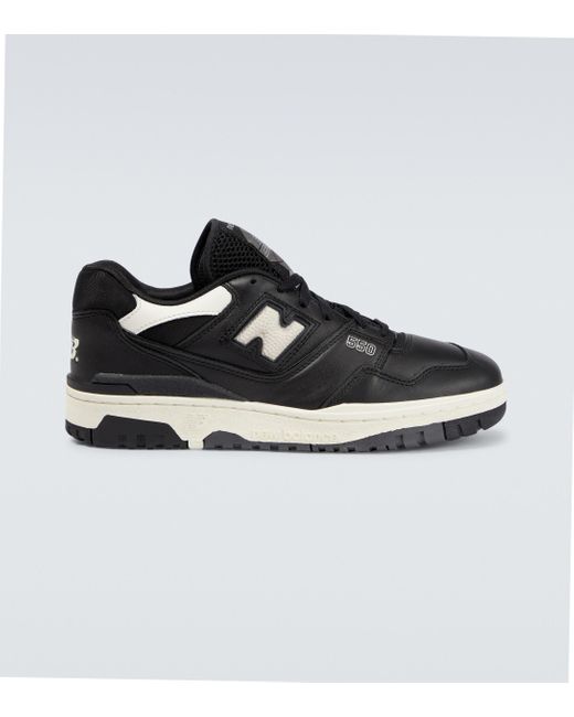 New Balance Black 550 Leather Sneakers for men