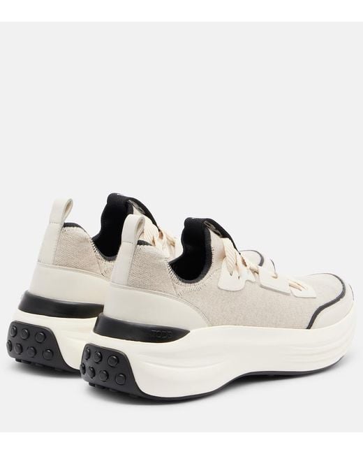 Tod's White Sneakers Mit Leder