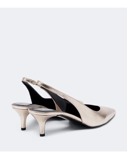 Isabel Marant Natural Padim Metallic Leather Slingback Pumps