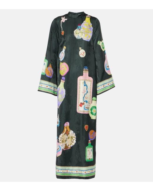 alemais royal midi dress ALÉMAIS Royal Jacquard Midi Dress in Green
