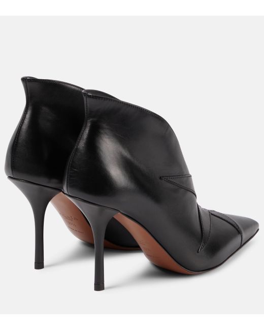 Alaïa Black Leather Ankle Boots