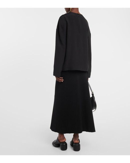 FFORME Black Ana Silk Cady Blouse