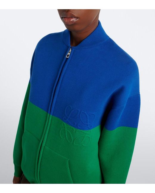 Loewe Green Anagram Cotton-Blend Cardigan