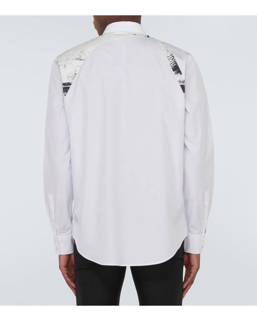 Camicia Fold Harness in popeline di Alexander McQueen in White da Uomo