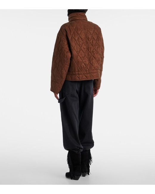 Isabel Marant Brown Zakiane Quilted Satin Jacket