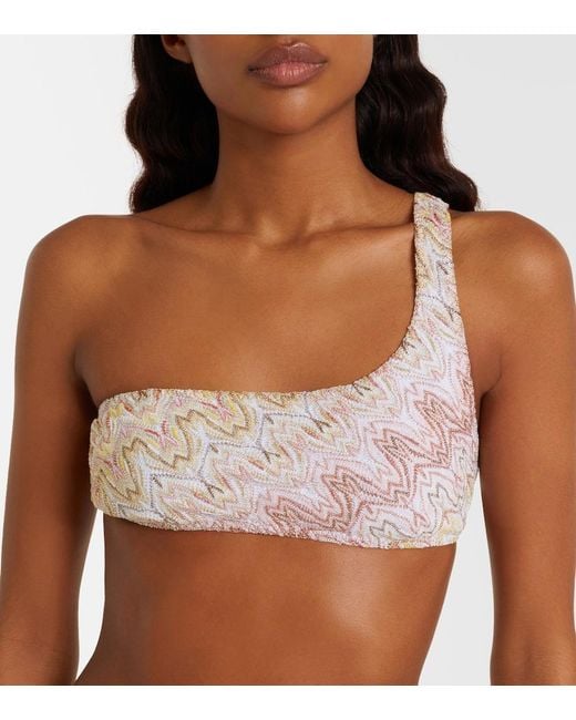 Missoni Pink Lame One-Shoulder Bikini