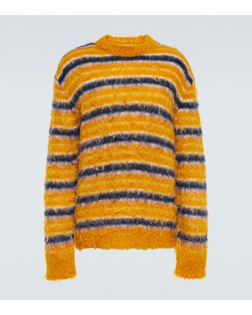 Marni Orange Mohair Blend Crewneck Sweater for men