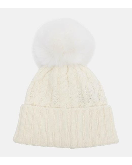 Moncler Natural Cable-Knit Wool And Cashmere Beanie