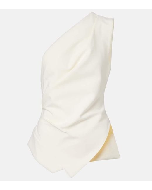 Rohe White Asymmetric One-Shoulder Top