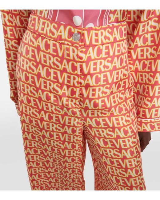 Versace Orange Holiday Wide Leg Trouser