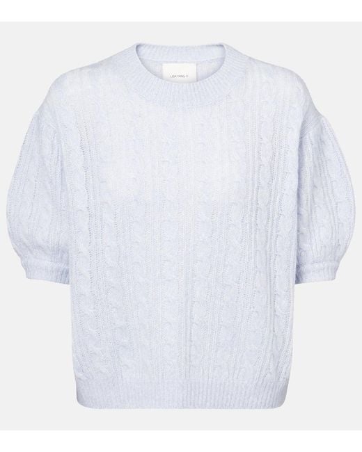 Lisa Yang White Kenzie Cable-Knit Cashmere And Silk Sweater