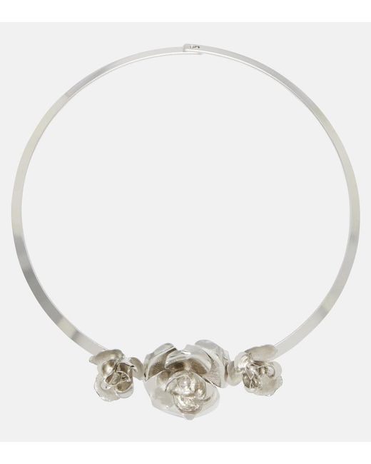 Jennifer Behr Metallic Rosalba Floral-Applique Necklace
