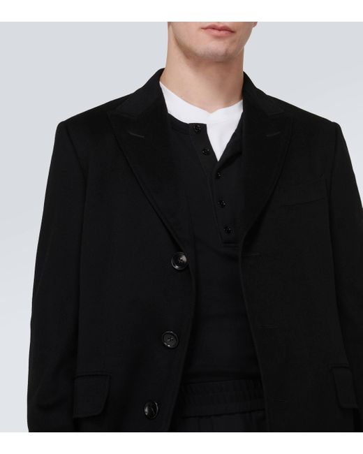 Tom Ford Black Cashmere Overcoat for men