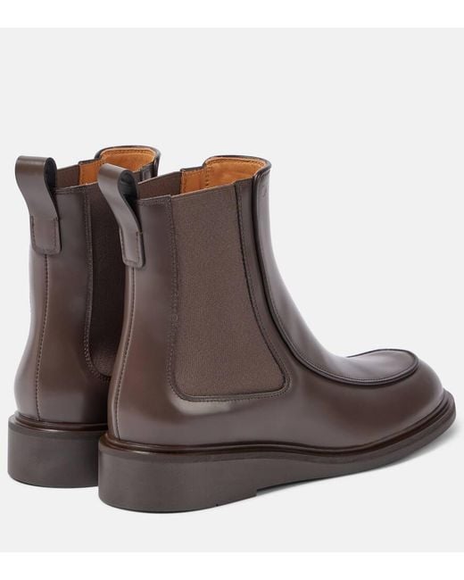 Tod's Brown Chelsea Boots Aus Leder