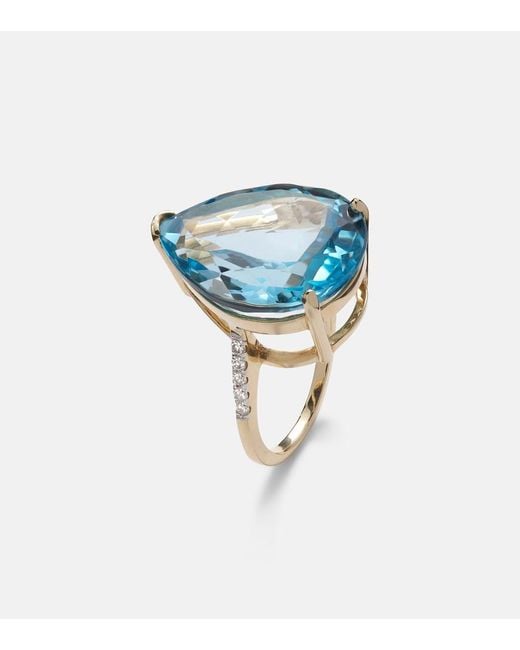 Mateo Blue 14Kt Ring With Topaz And Diamonds