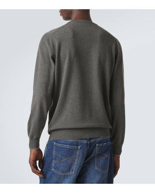 Brunello Cucinelli Gray Cashmere Sweater for men