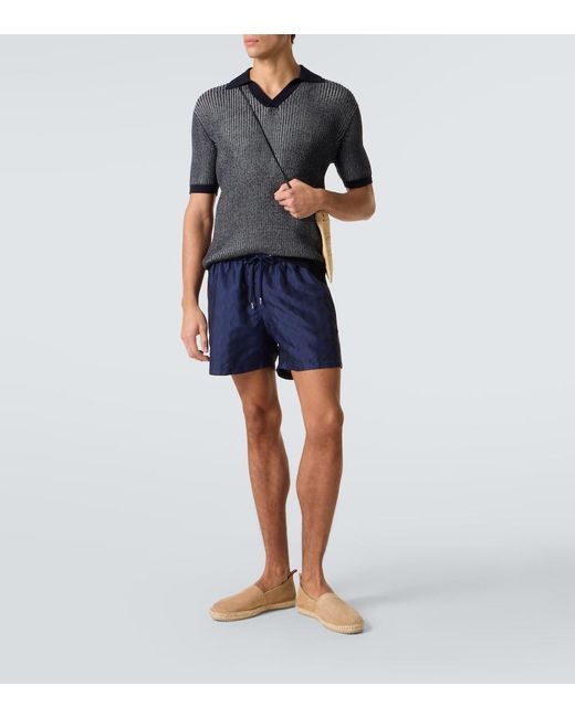 Frescobol Carioca Gray Rino Cotton And Cashmere Polo Shirt for men