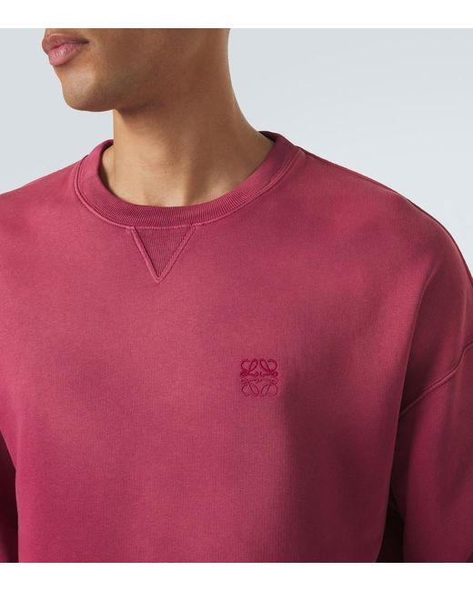 Loewe Pink Anagram Cotton Jersey Sweatshirt for men