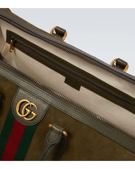 Gucci Green Savoy Medium Suede Duffel Bag for men