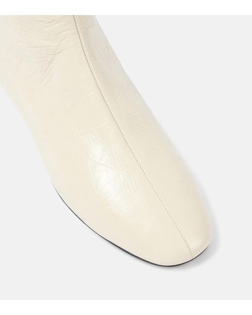 Le Monde Beryl White Luna Leather Ankle Boots