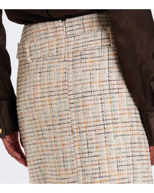 ShuShu/Tong Natural Belted Checked Cotton-Blend Miniskirt