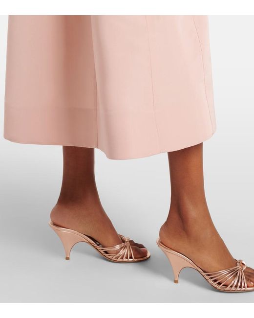 Oscar de la Renta Pink Bouquet Embroidered Silk Cocktail Dress