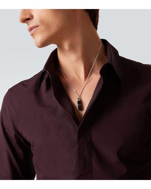 Gucci White Interlocking G Sterling Pendant Necklace for men