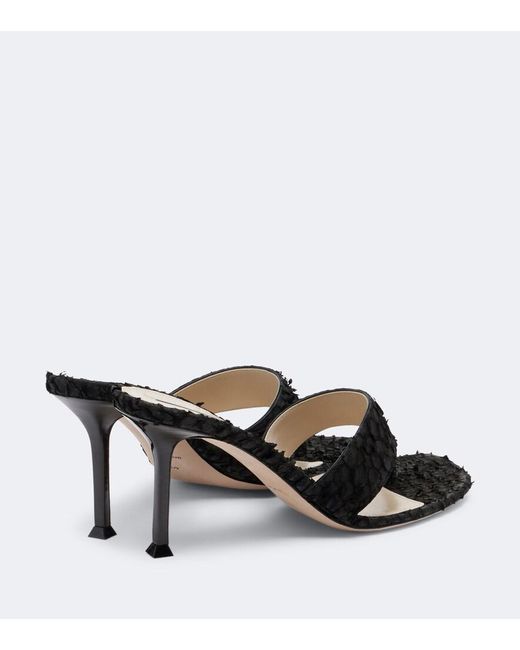 Christen Black Helix Leather Thong Sandals