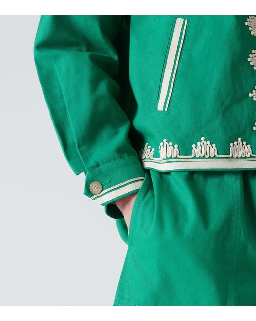 Bode Bestickte Jacke Ripple aus Baumwolle in Green für Herren